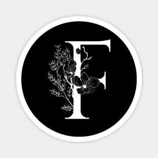 Letter F Monogram - Floral Initial Magnet